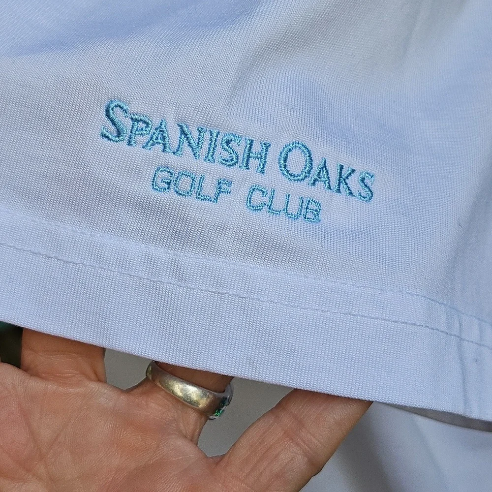 Travis Mathew Tropical Golf Polo Shirt Size XL White Cotton Blend Spanish Oaks - Picture 4 of 9